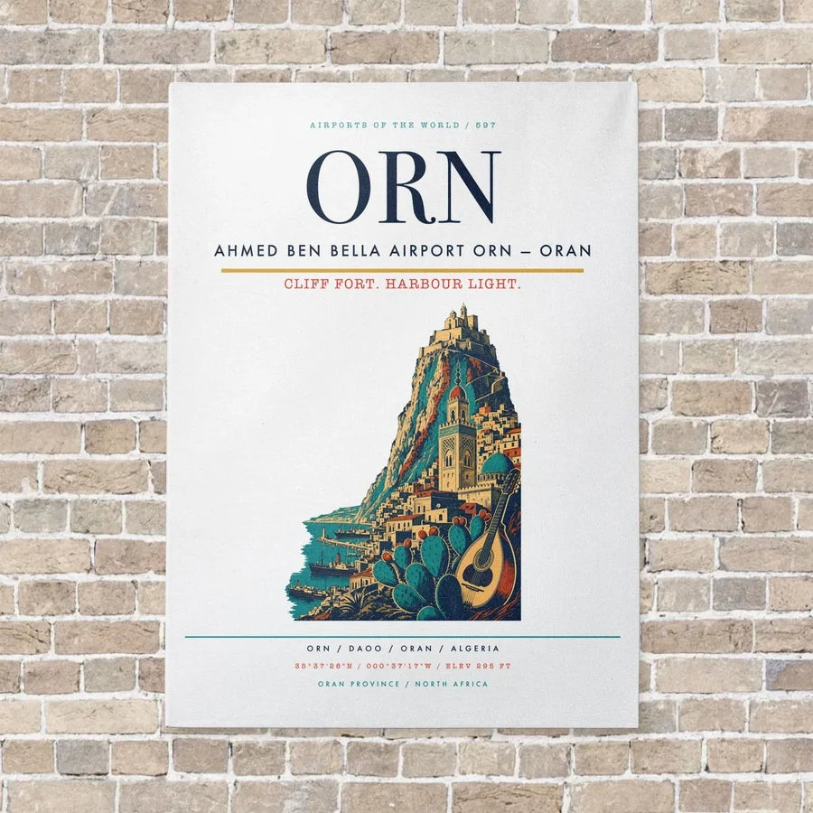 Ahmed Ben Bella Airport ORN — Oran vertical canvas print - no frame - white background