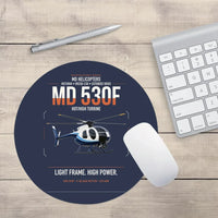 Thumbnail for MD Helicopters MD 530F design on navy blue round mouse pad