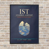 Thumbnail for Istanbul Airport IST - Canvas Framed - Navy Blue