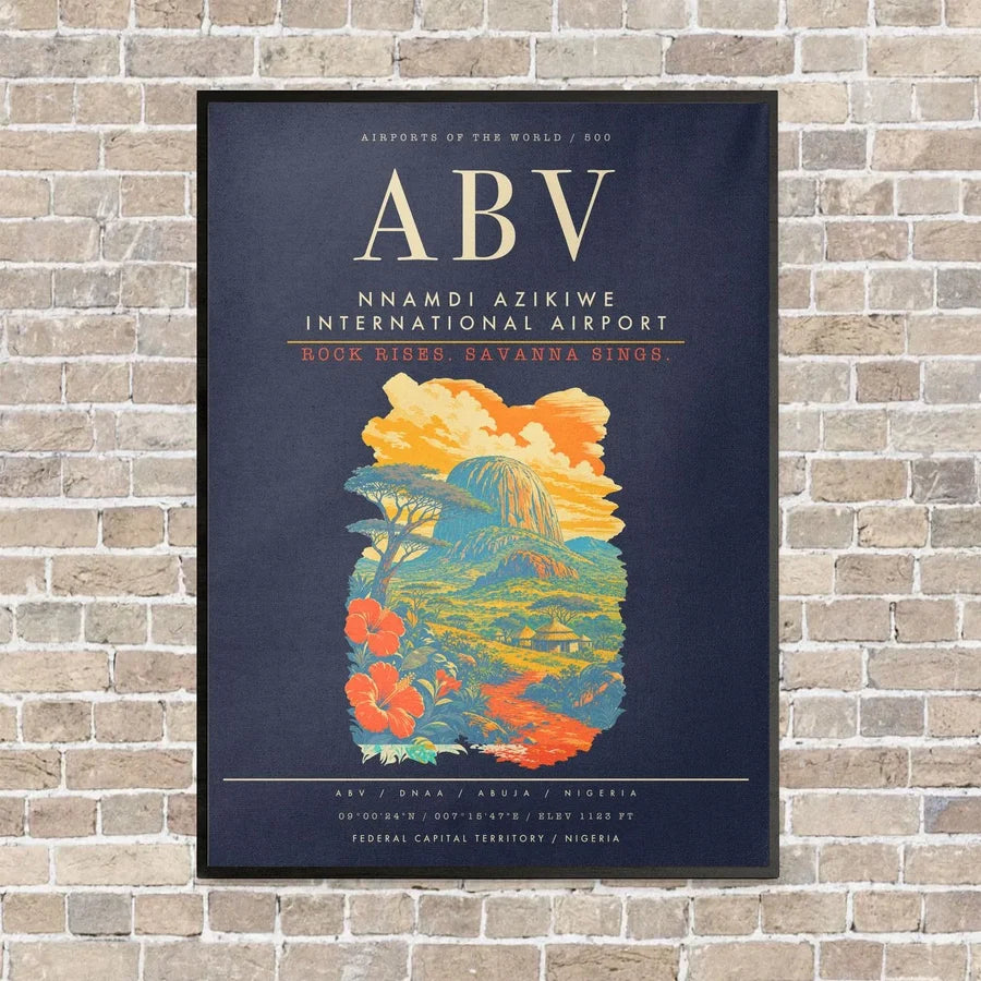 Nnamdi Azikiwe International Airport ABV - Canvas Framed - Navy Blue