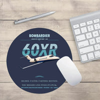 Thumbnail for Bombardier Learjet 60XR design on navy blue round mouse pad