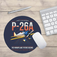 Thumbnail for Boeing P-26A Peashooter design on navy blue round mouse pad