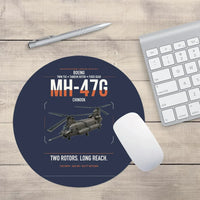 Thumbnail for Boeing MH-47G Chinook design on navy blue round mouse pad