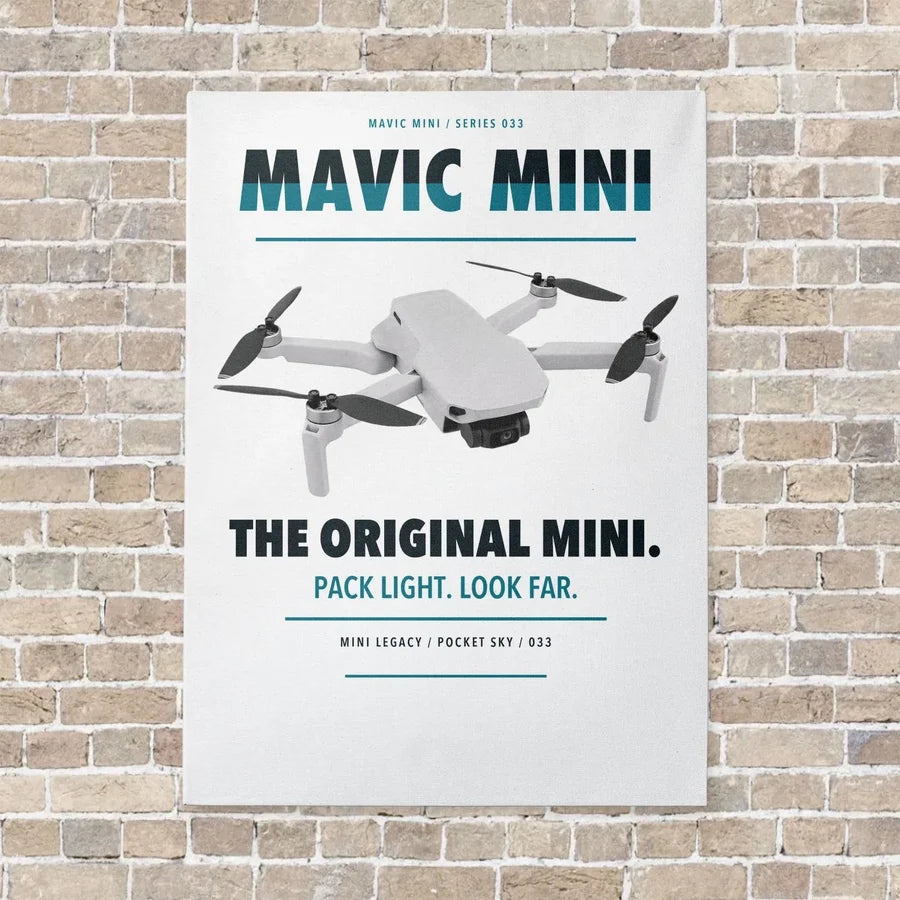 DJI Mavic Mini vertical canvas print - no frame - white background
