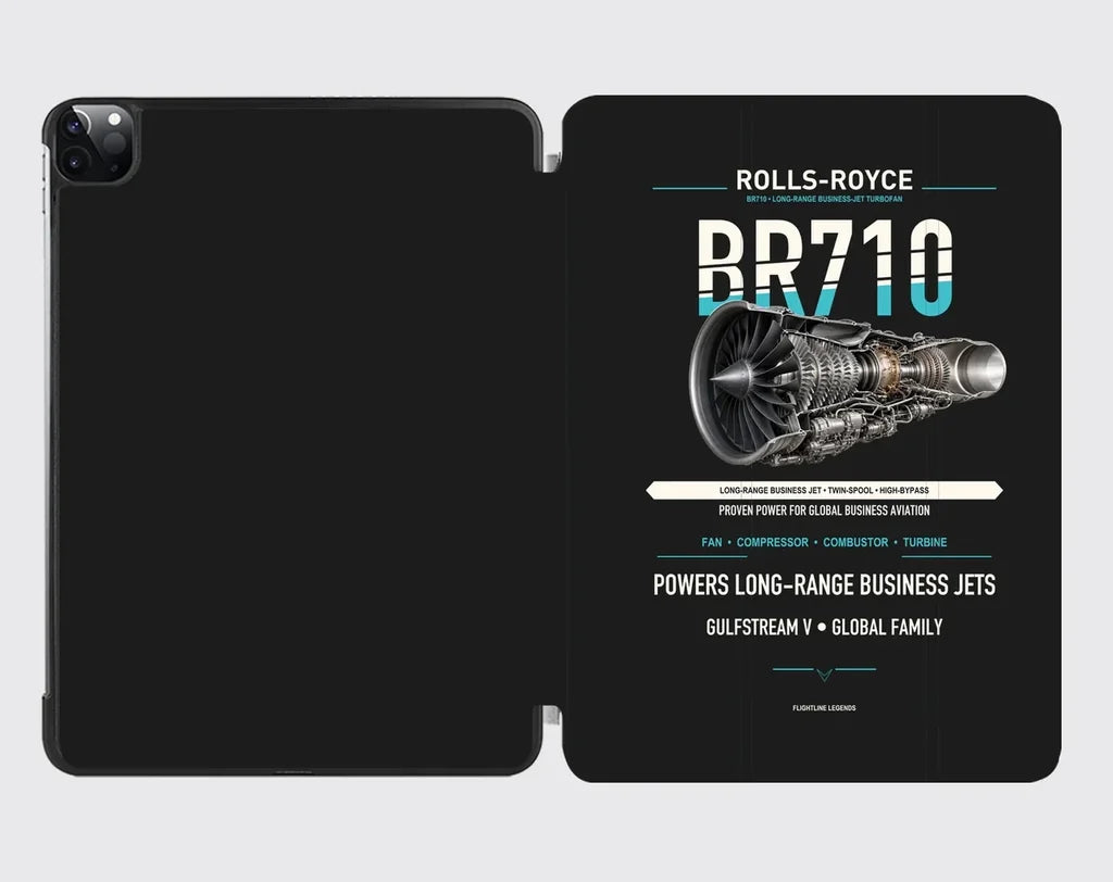 BR710 design on black ipad tablet case
