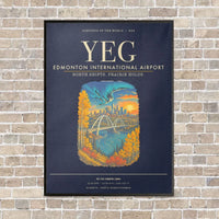 Thumbnail for Edmonton International Airport YEG - Canvas Framed - Navy Blue