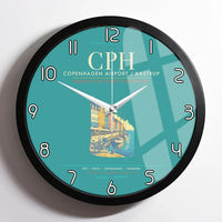 Thumbnail for Copenhagen Airport Kastrup CPH Wall-Clock Framed - Turquoise