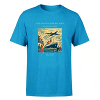 Thumbnail for VINTAGE G4307 - The Ocean Liner Rivalry - Premium T-Shirt design on turquoise premium t shirt