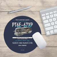Thumbnail for PT6E-67XP design on navy blue round mouse pad