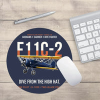 Thumbnail for F11C-2 Goshawk Dive from the High Hat design on navy blue round mouse pad