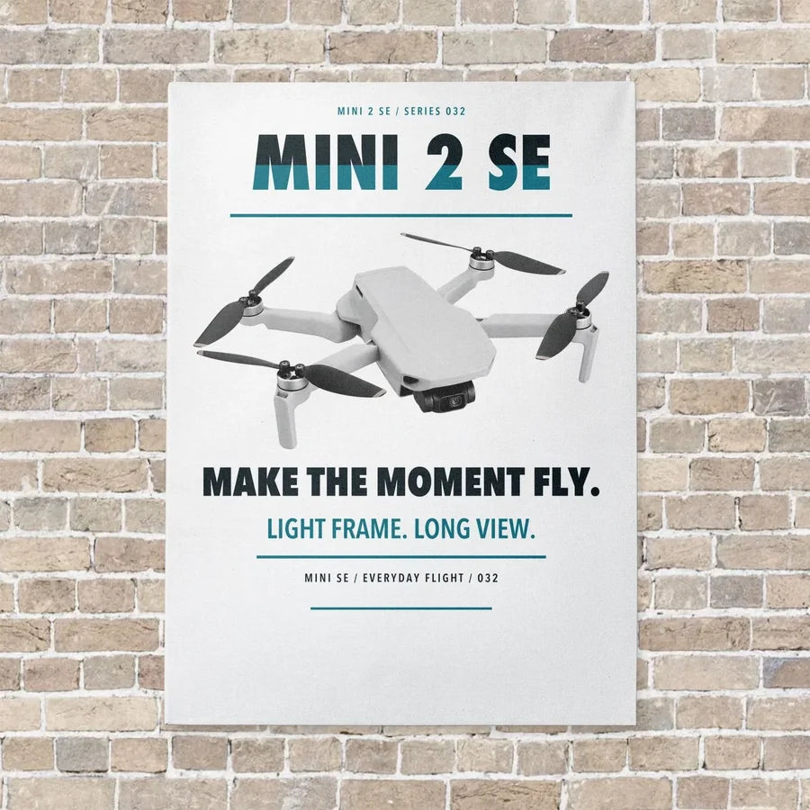 DJI Mini 2 SE vertical canvas print - no frame - white background