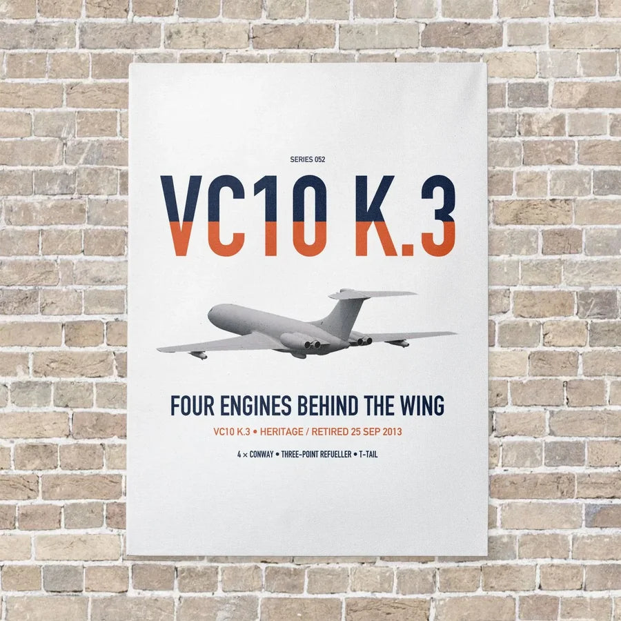 Vickers VC10 K.3 vertical canvas print - no frame - white background