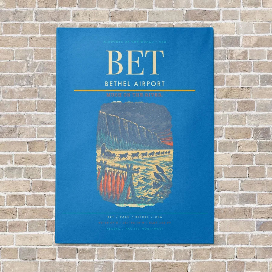 Bethel Airport BET - Canvas No Frame - Turquoise