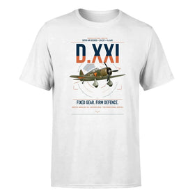 Single-Side Printing — Fokker D.XXI — Dutch LVA aircraft 221 Double-Side T-Shirt