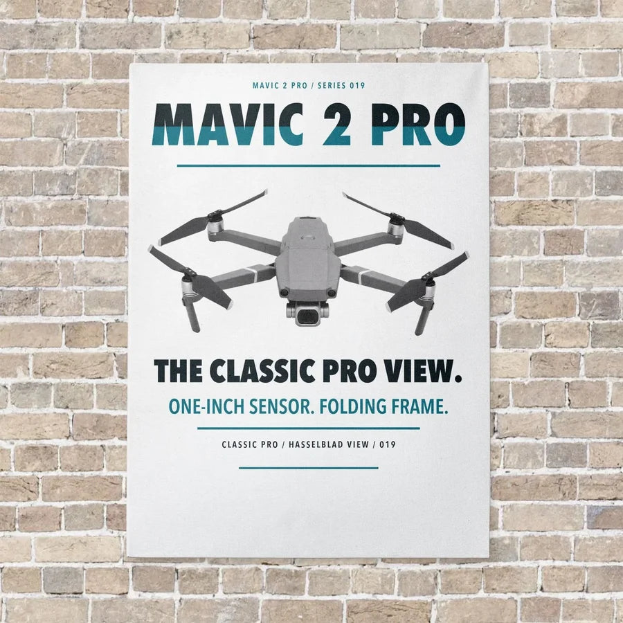 DJI Mavic 2 Pro vertical canvas print - no frame - white background