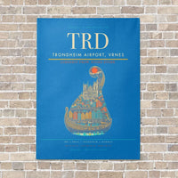 Thumbnail for Trondheim Airport, Vrnes TRD - Canvas No Frame - Turquoise