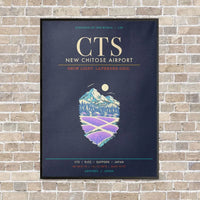 Thumbnail for New Chitose Airport Sapporo CTS - Canvas Framed - Navy Blue