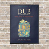 Thumbnail for Dublin Airport DUB - Canvas Framed - Navy Blue