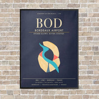 Thumbnail for Bordeaux Airport BOD - Canvas Framed - Navy Blue