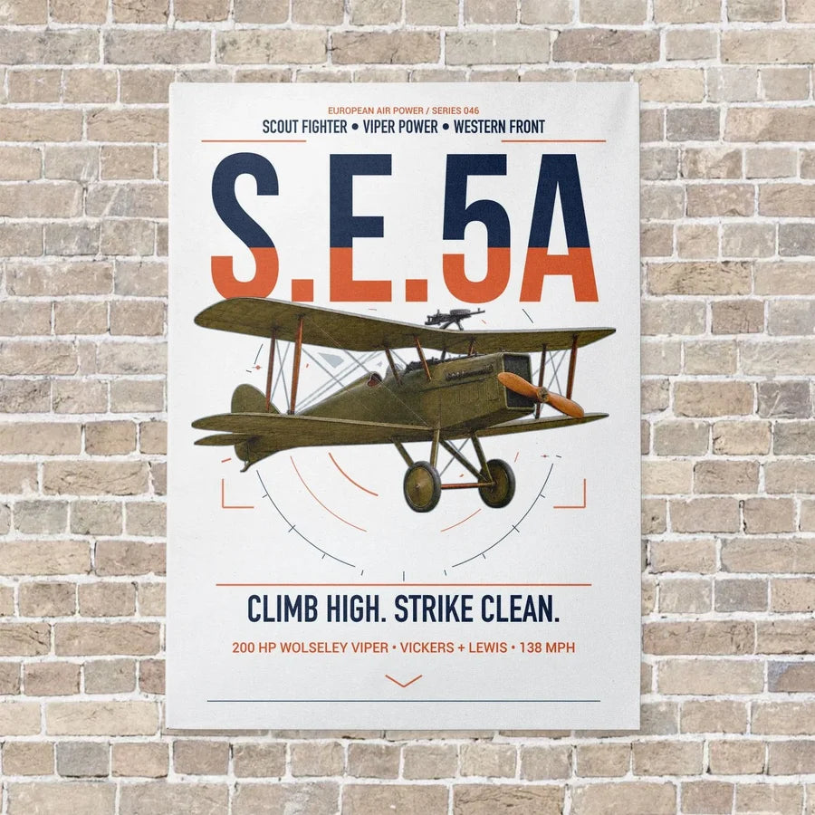 Royal Aircraft Factory S.E.5a vertical canvas print - no frame - white background