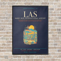 Thumbnail for Harry Reid International Airport Las Vegas LAS - Canvas Framed - Navy Blue