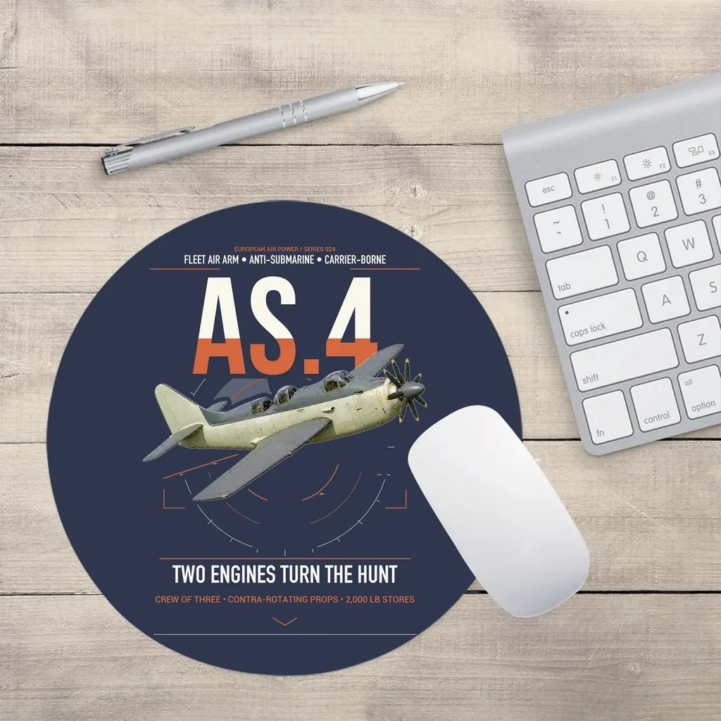 Fairey Gannet AS.4 design on navy blue round mouse pad