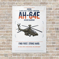 Thumbnail for Boeing AH-64E Apache Guardian vertical canvas print - no frame - white background