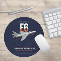 Thumbnail for Hawker Hunter F6 design on navy blue round mouse pad