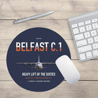 Thumbnail for Short Belfast C.1 design on navy blue round mouse pad