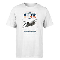 Thumbnail for Boeing MH-47G Chinook design on white t-shirt, single-side print