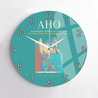 Thumbnail for AlgheroFertilia Airport AHO Wall-Clock No-Frame - Turquoise