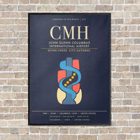 Thumbnail for John Glenn Columbus International Airport CMH - Canvas Framed - Navy Blue