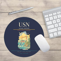 Thumbnail for Ulsan Airport (USN) design on navy blue round mouse pad