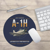 Thumbnail for A-1H Skyraider design on navy blue round mouse pad
