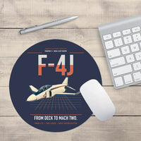 Thumbnail for F-4J Phantom II design on navy blue round mouse pad