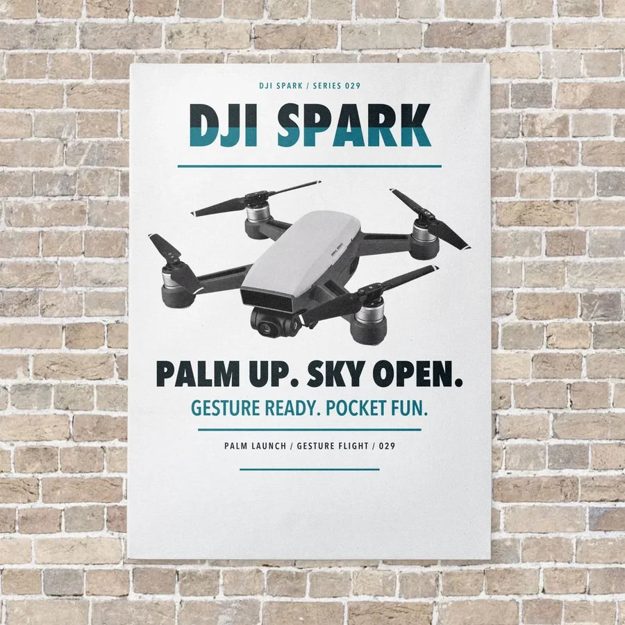 DJI Spark vertical canvas print - no frame - white background