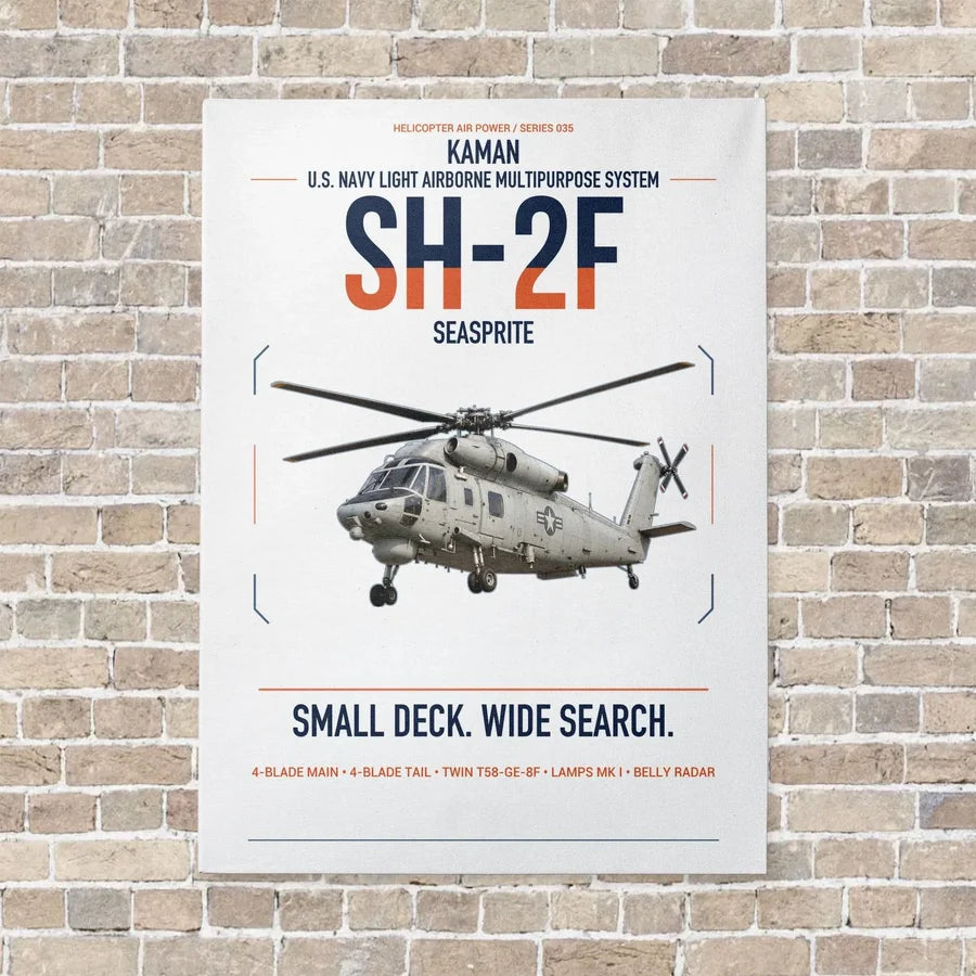 Kaman SH-2F Seasprite vertical canvas print - no frame - white background