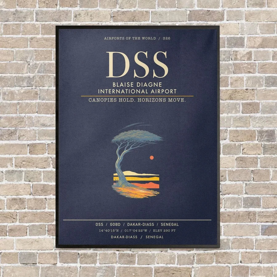 Blaise Diagne International Airport DSS - Canvas Framed - Navy Blue