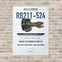 Thumbnail for RB211-524 vertical canvas print - no frame - white background
