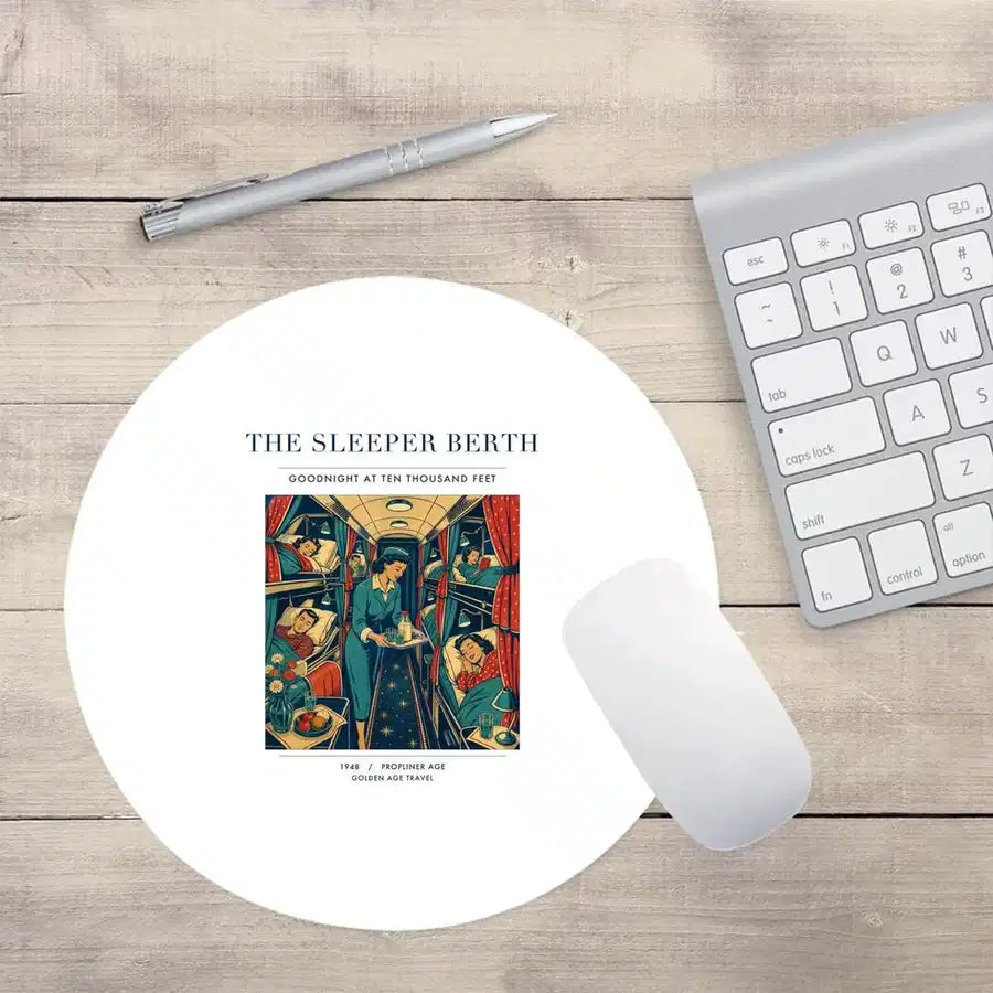 VINTAGE G4216 - The Sleeper Berth - Designed Mouse Pads design on white round
