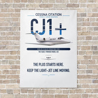 Thumbnail for Cessna Citation CJ1+ vertical canvas print - no frame - white background