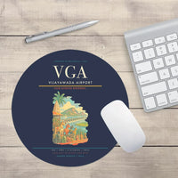 Thumbnail for Vijayawada Airport (VGA) design on navy blue round mouse pad