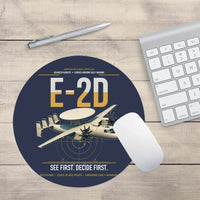 Thumbnail for E-2D Advanced Hawkeye design on navy blue round mouse pad