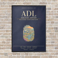Thumbnail for Adelaide Airport ADL - Canvas Framed - Navy Blue
