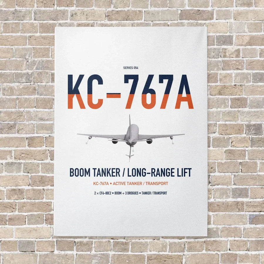 Boeing KC-767A vertical canvas print - no frame - white background