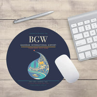 Thumbnail for Baghdad International Airport BGW Mouse-Pad Round - Navy Blue