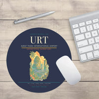 Thumbnail for Surat Thani International Airport (URT) design on navy blue round mouse pad