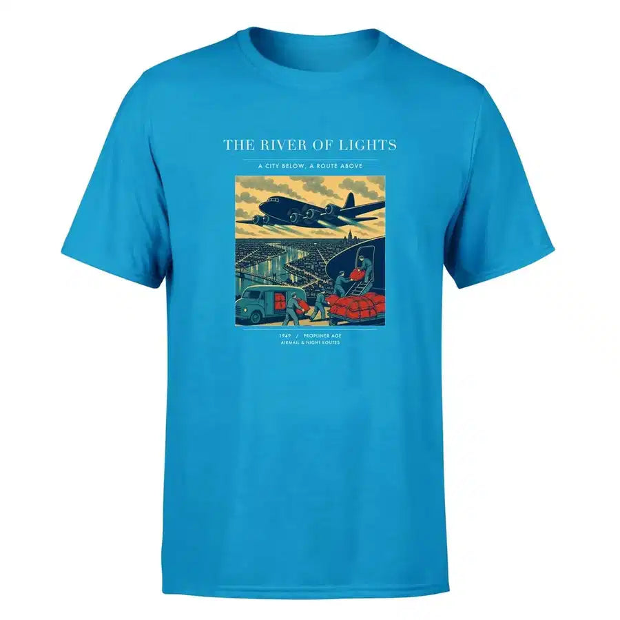 VINTAGE G4152 - The River Of Lights - Premium T-Shirt design on turquoise premium t shirt