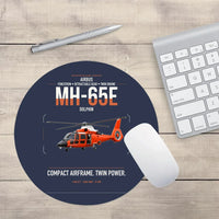 Thumbnail for Airbus MH-65E Dolphin design on navy blue round mouse pad