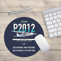 Thumbnail for Tecnam P2012 Traveller design on navy blue round mouse pad